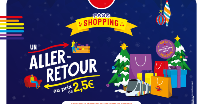 Pass shopping - un aller-retour au prix de 2,5€