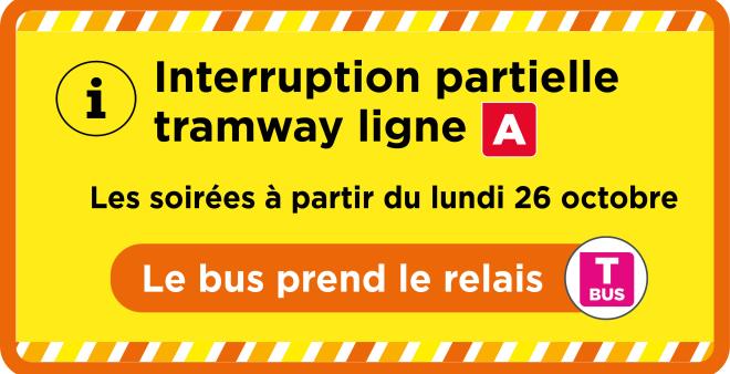 Interruption partielle tramway en soirée à partir du 26 octobre 2026