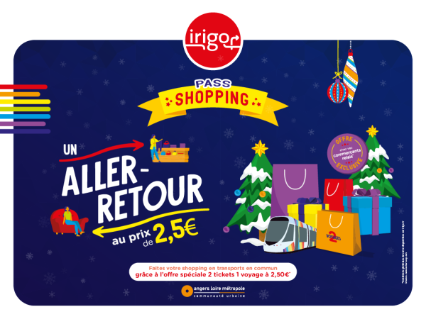 Pass shopping - un aller-retour au prix de 2,5€