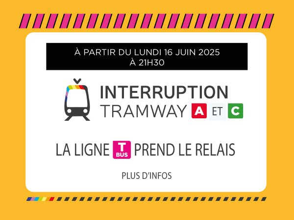 Interruption tramway à partir du 16 juin 2025